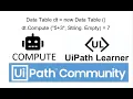 Data Table Compute Method to solve Math Expressions in UiPath