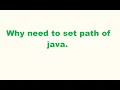 Why need to set java path in hindi