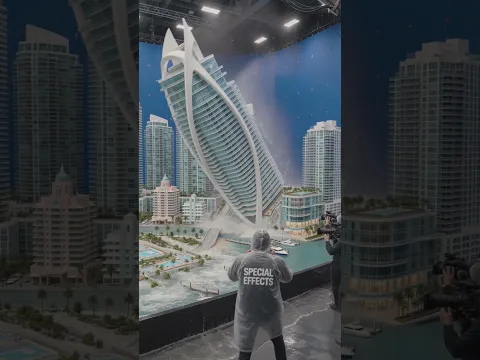 Tiny Miami vs  Real Wave Tank 😱🌊 (No CGI, One Take)
