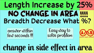 Find percentage change in rectangle area Percentage increase or decrease basics Change in area