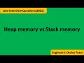 Heap Area vs Stack Area Java Interview Questions 2021