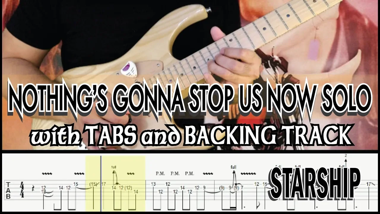 STARSHIP NOTHING'S GONNA STOP US NOW SOLO with TABS and BACKING TRACK | ALVIN DE LEON (2019)