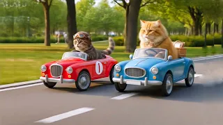 Mama Cat Trims Fur on the Farm and Makes Tiger Hat For Kittens At Home