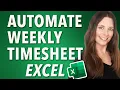 How to Automate Weekly Timesheet Template in Excel for Payroll