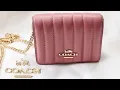 Unboxing COACH mini wallet on a chain what fits inside