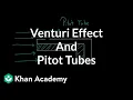 Venturi effect and Pitot tubes Fluids Physics Khan Academy
