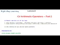 C Arithmetic Operators Binary Part-2