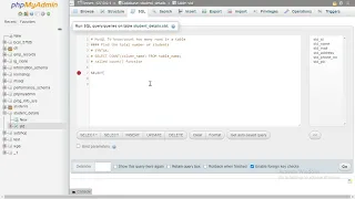 Count Function MySQL phpmyadmin MariaDB SQL DML command aggregate function count