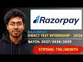 Razorpay Direct Test Internship Program - 2026 No Resume Shortlisting Razorpay Buildathon