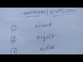 accord acquit active words with Meaning Learn With Nandu
