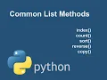 Common List Methods in Python Python List Tutorial with Examples