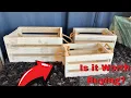SLPR Set of 3 Rustic White Wooden Crates for Display with Rope Handles Wood Crate Boxes