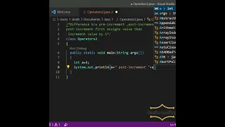 Pre - increment Post-increment operators in java Operators Basic Coding Java Programming
