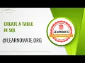Create a table in SQL Learnomate Technologies