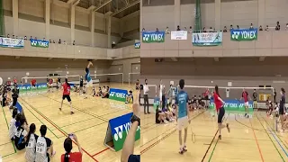 marcus gideon wakana nagahara vs kevin sanjaya mayu matsumoto exhibition match paling seru