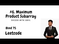 Maximum Product Subarray Blind 75 problem in Java Optimal Solution Explained