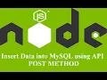 data in MySQL using Node js RESTful API Express POST Method Postman URDU Part 5