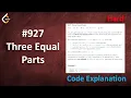 Three Equal Parts Live Coding with Explanation Leetcode - 927
