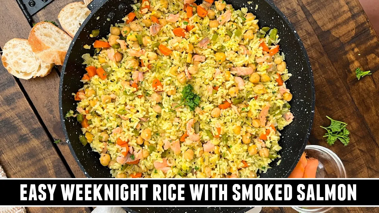EASY Weeknight Rice with Smoked Salmon   Quick & Tasty ONE-PAN Recipe
