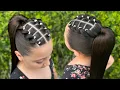 Hermoso peinado para ninas con ligas y trenza through