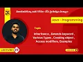 29 Java Inheritance extends keyword Various Types Creating object Access modifiers Example
