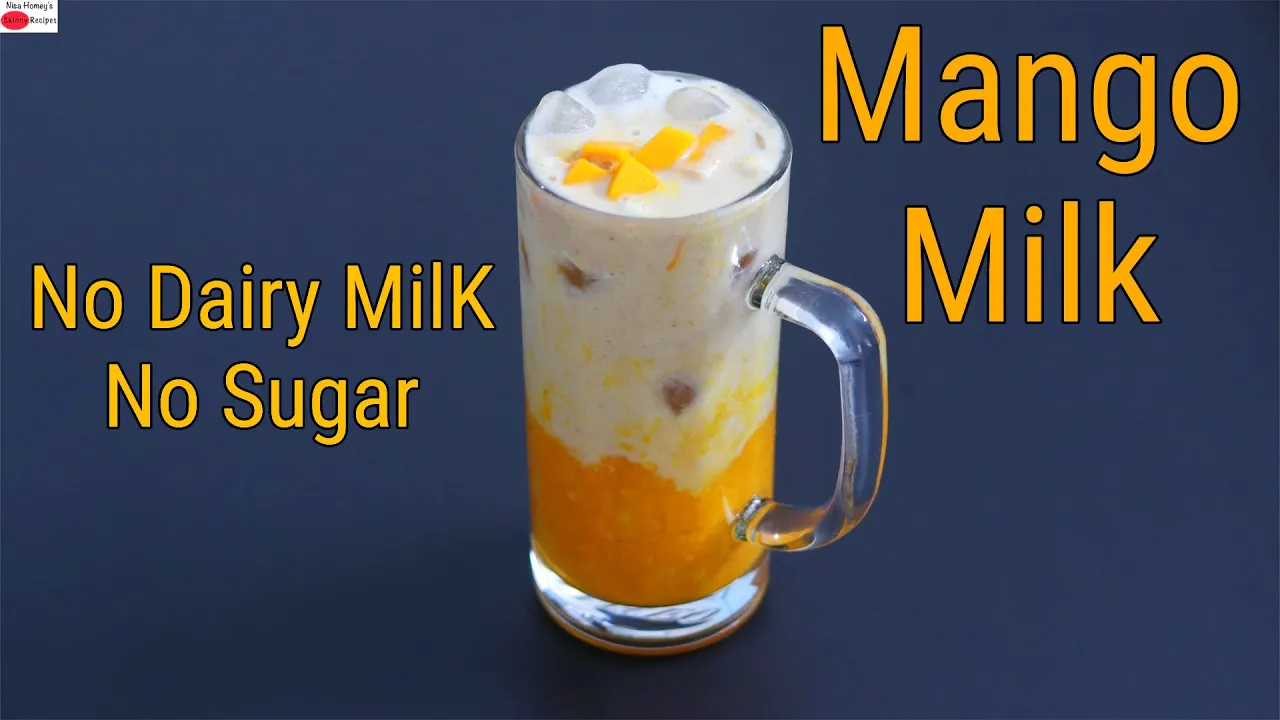 Mango Milk Recipe - No Dairy Milk - No Sugar - Vegan Milk - Fresh Mango Milk - Korean Mango Milk