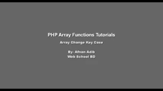 PHP Array Functions - 02 Array Change Key Case
