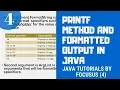 Printf method in Java Formatted output in Java Java Tutorial by FocusUs 4