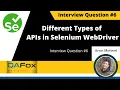 What are the different types of APIs in Selenium WebDriver Interview Question