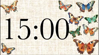 15 Minute Pretty Butterfly Timer Harp Tones at End