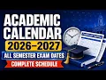 CU Academic Calendar 2026-27 Semester 1 8 Exam Date BA BSc BCom Complete Schedule