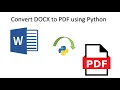 How to convert docx to pdf using python docx to pdf using python