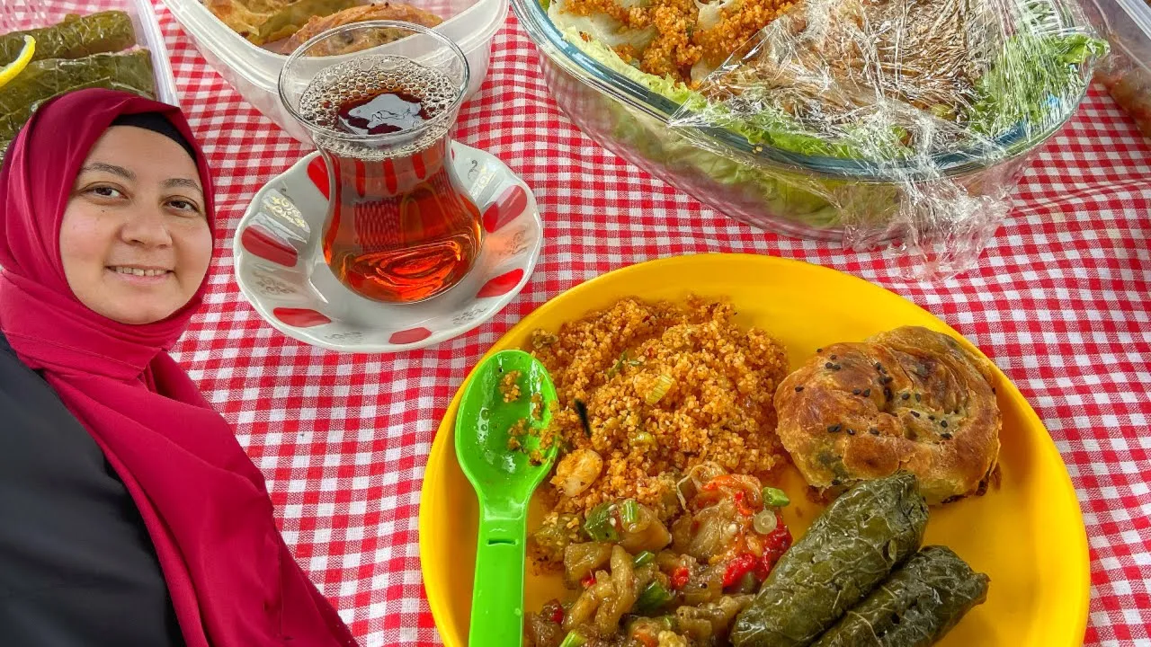 My Routine Turkish Breakfast VLOG & A Picnic With Recipes: STOVETOP Bread, Eggplant Salad & More