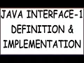 JAVA INTERFACES PART-1 INTERFACE INTERFACE DEFINITION AND IMPLEMENTATION HINDI