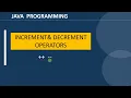Java Increment Decrement operators OOP using Java BCA One Bit Extra