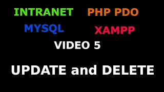Update and Delete PHP PDO Mysql Intranet