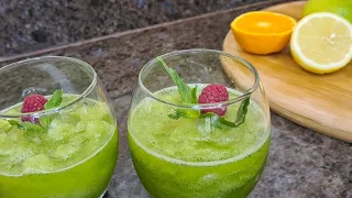 سلاشي أو فريسكو الليموناضة بالنعناع منعش لأي ام الصيف الحار ة Minted Lemonade Slushie 