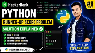 8 Python Runner-Up Score Problem HackerRank Solution Beginner Friendly