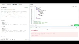 C Leetcode 69 Sqrt x