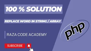 replace word in string and replace word in array in php