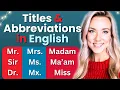 How to Abbreviate Titles Names and Occupations in English Abbreviations Grammar Lesson