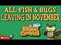 ACNH FISH AND BUGS LEAVING IN NOVEMBER Animal Crossing New Horizons NOVEMBER Fish Bugs