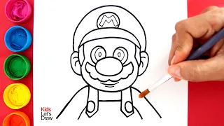 Cómo Dibujar y Pintar a MARIO BROS Fácil | How to Draw & Paint Super Mario Bros Easy