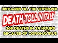OBITUARIES IN ITALY FILLS THE NEWSPAPER WITH 368 DEATH IN 24 HOURS BECAUSE OF CORONAVIRUS