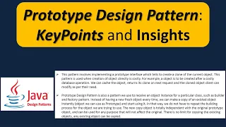 Prototype Design Pattern KeyPoints and Insights