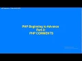 PHP Beginning to Advance Part-3 PHP Comments