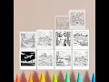 Summer Coloring Pages for Kids and Adults with Beach Flowers Camping Themes