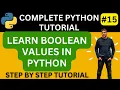Boolean Value in Python Python Booleans Python Tutorial Boolean in Python Learn Python
