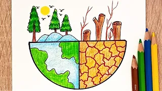 رسم عن البيئة رسم عن التلوث البيئي سهل جدا رسم عن الأرض رسم البيئة رسومات عن التلوث البيئي 