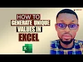 How to list unique values with advanced filter in excel